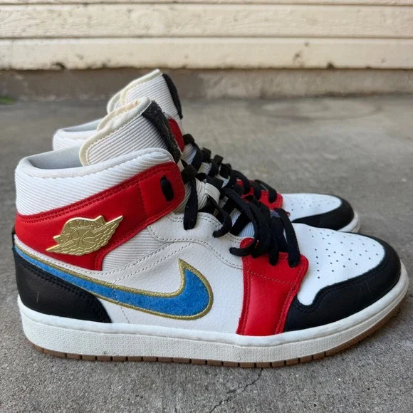 Nike Air Jordan Women's 1 Mid Let(Her)Man DC1426-100 High Top Sneaker Shoes 10.5 - Picture 3 of 8